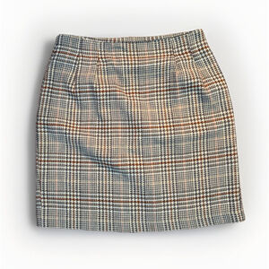 Ellen Ashley Vintage Wool Blend Glen Plaid Skirt - Size 12